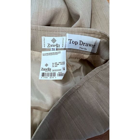 Zanella Women's Virgin Wool Fully Lined Midi Straight Pencil Skirt Gray Size 14 - Picture 9 of 11